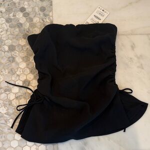 Zara Black Strapless Top with Side Ties